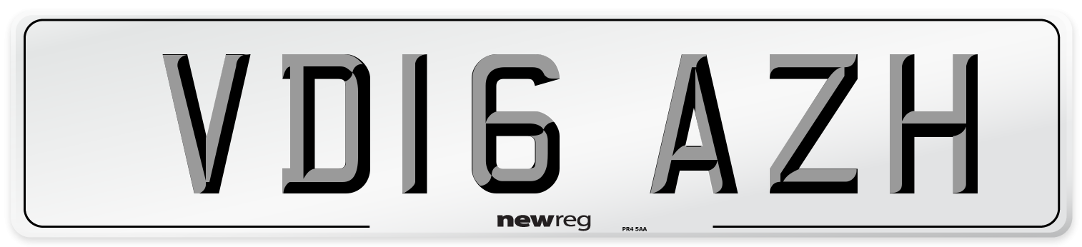 VD16 AZH Number Plate from New Reg